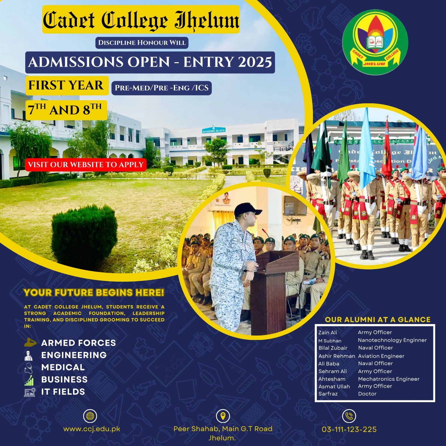 Cadet College Jhelum First Year Admission 2025